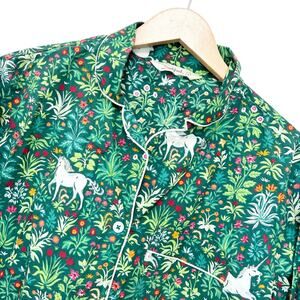 Print Fresh Green Unicorn Garden Organic Cotton Pajama Set Sz S